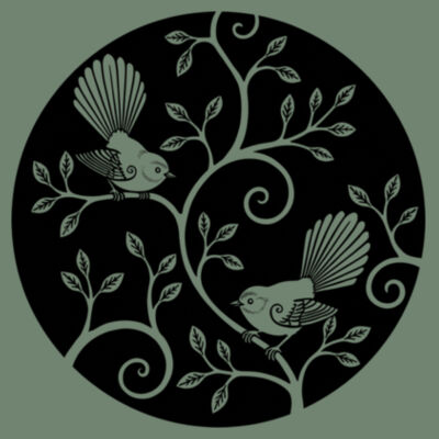 Two Fantails in black Design