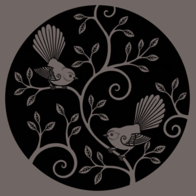 Two Fantails in black Cushion Design