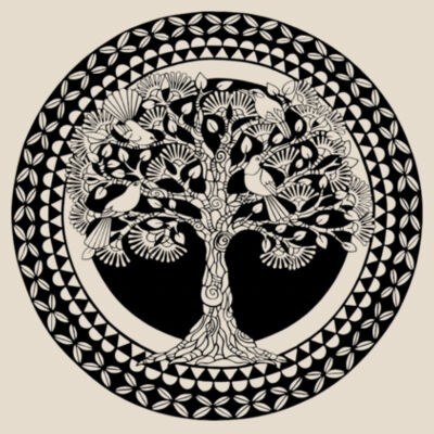 Tree Cushion Black Design